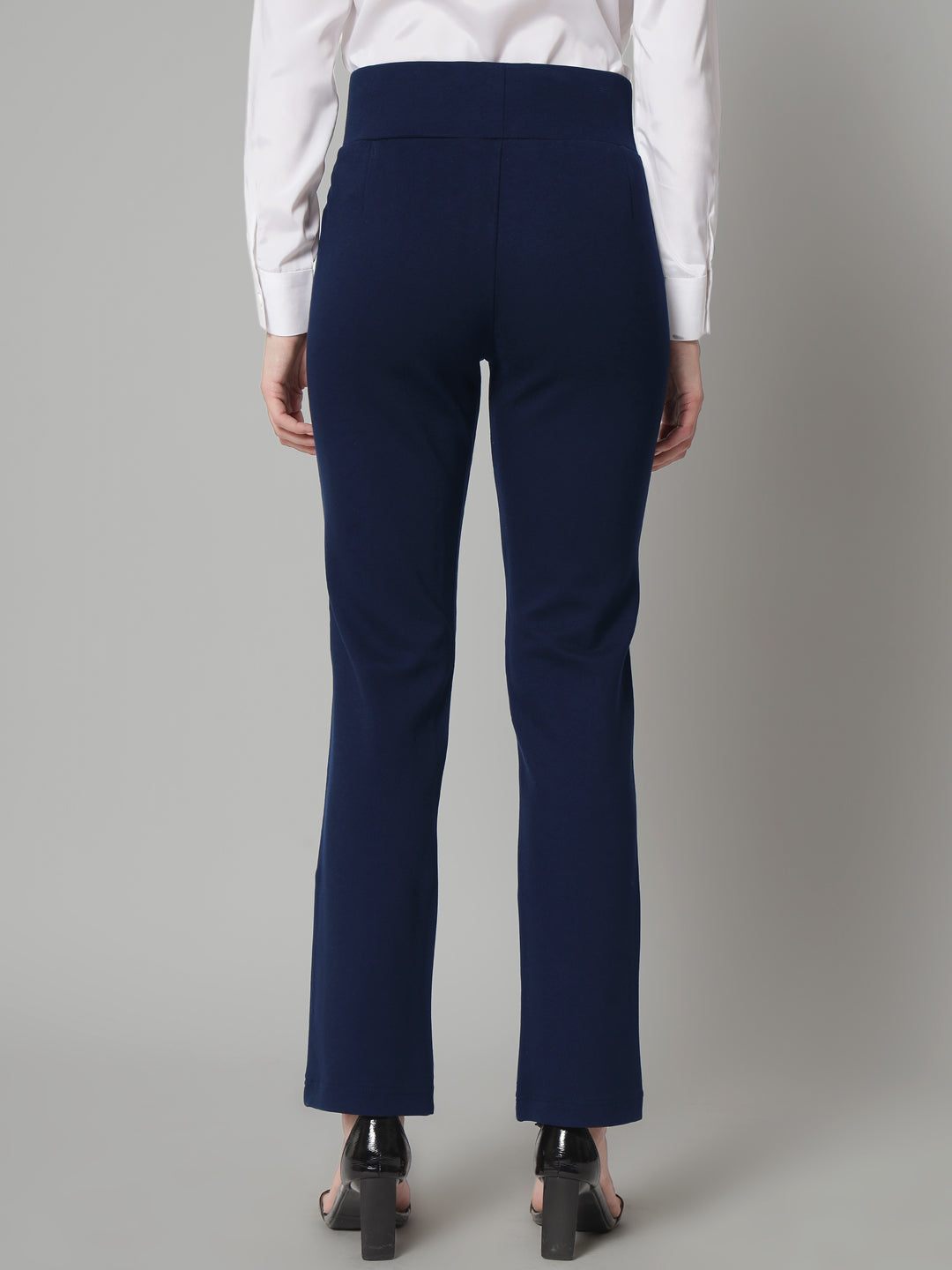 PowerSutra Mid Waist Stretch Tapered Fit Trouser - Navy Blue