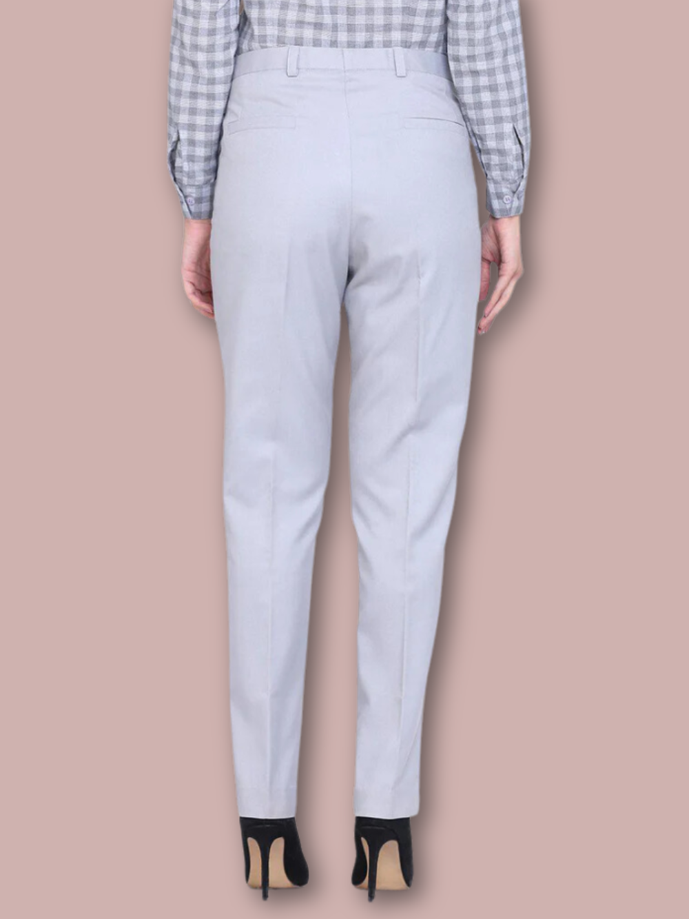 PowerSutra Poly Cotton Mid Waist Trouser - Cloud Grey
