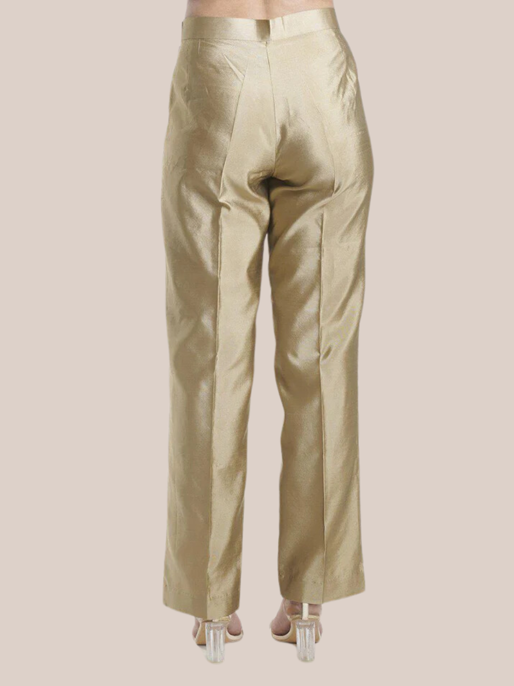 PowerSutra Silk Comfort fit Mid Waist Trouser - Golden Beige