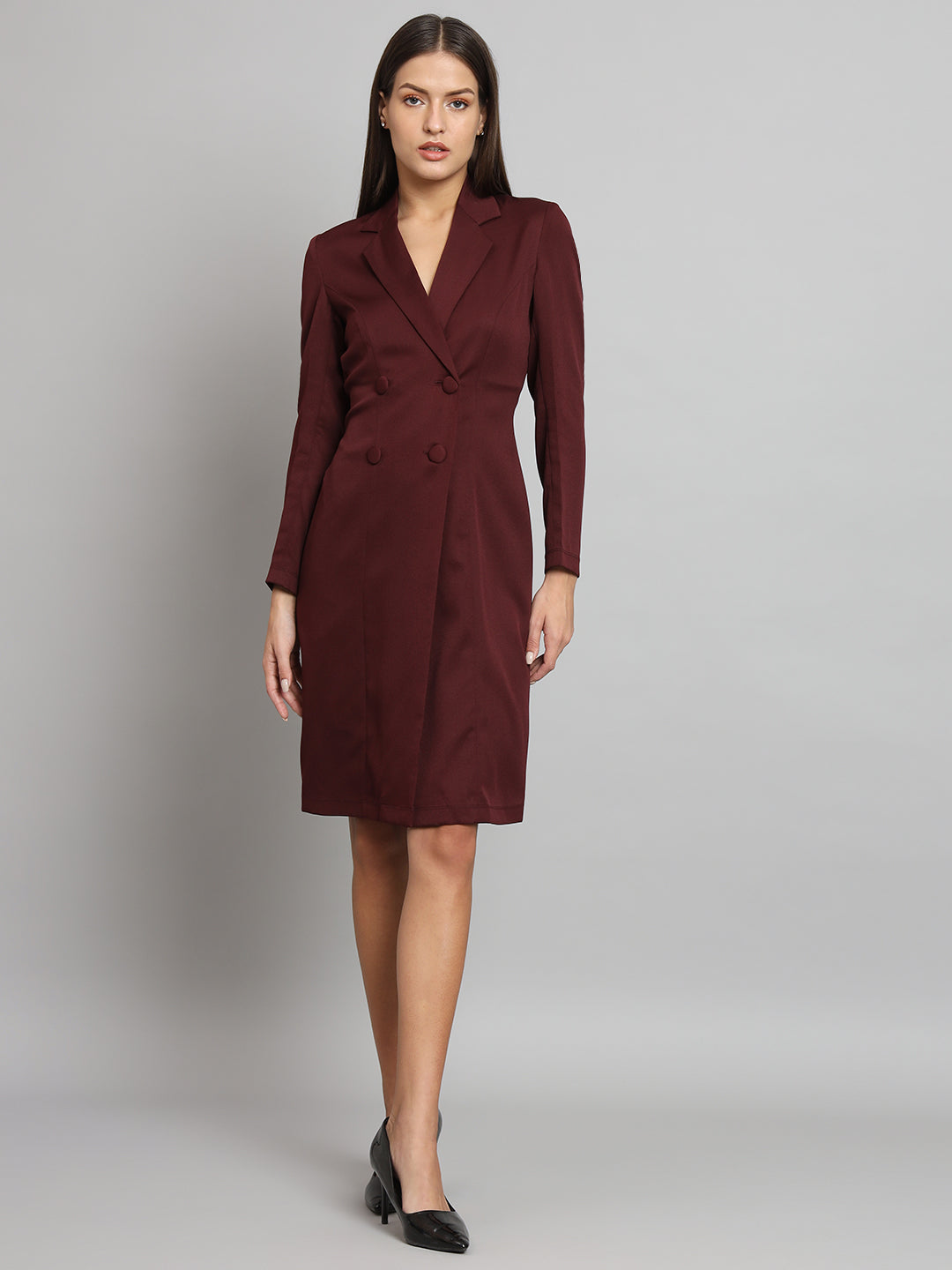 PowerSutra Stretch Blazer Dress- Maroon