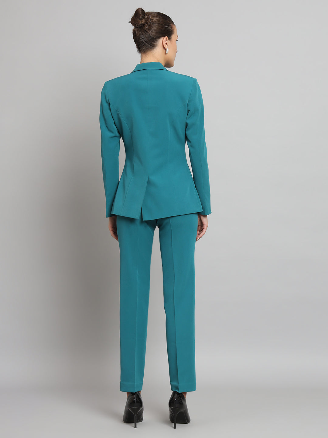 PowerSutra Notch Collar Stretch Pant Suit- Teal Green