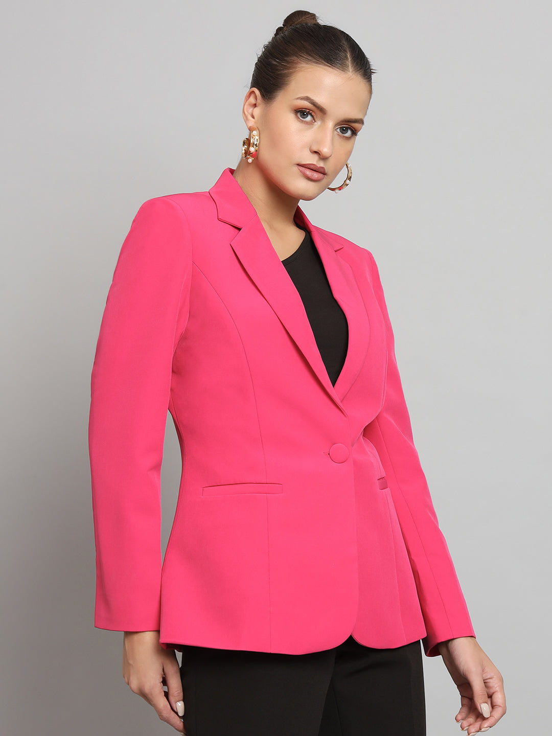 PowerSutra Notch Collar Stretch blazer- Hot Pink