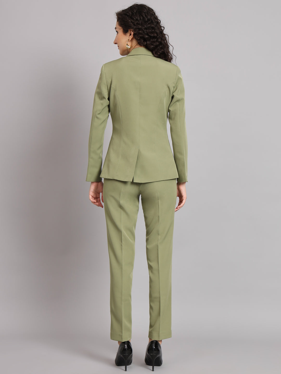 PowerSutra Notched Collar Pant Suit - Olive Green