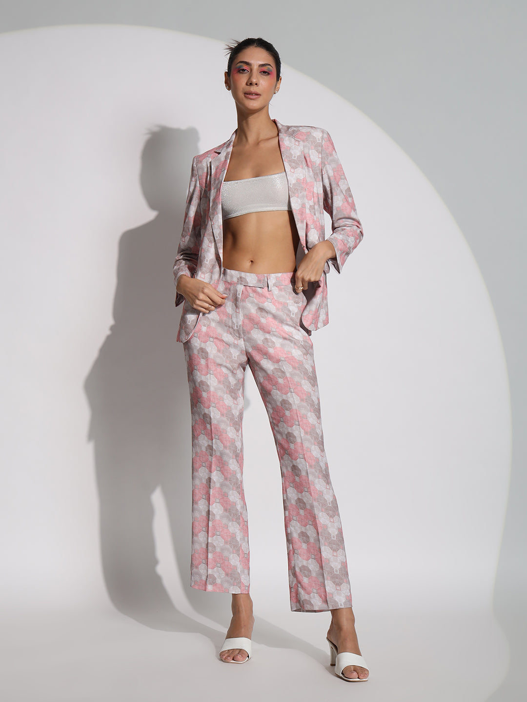 PowerSutra Printed Co-Ord Set- Pink
