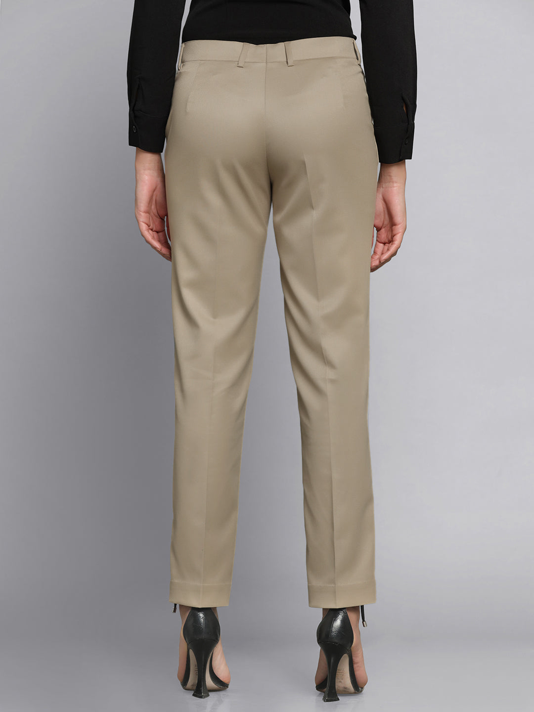 PowerSutra Poly Cotton Mid Waist Regular Fit Pants - Bamboo Beige