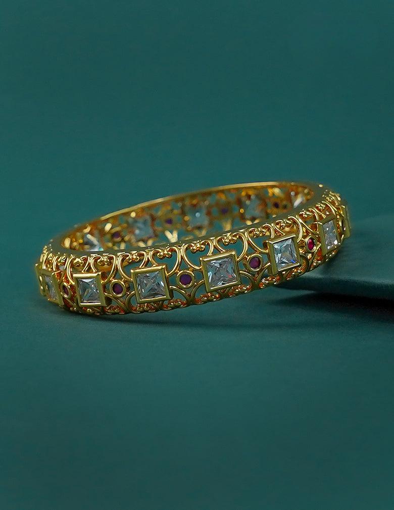 18k Gold Plated AntiTarnish AD stone Bangle