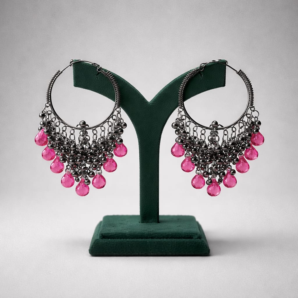 Midnight Rose Beaded Chandelier Hoops With Earrings LP- 48Hr Delivery