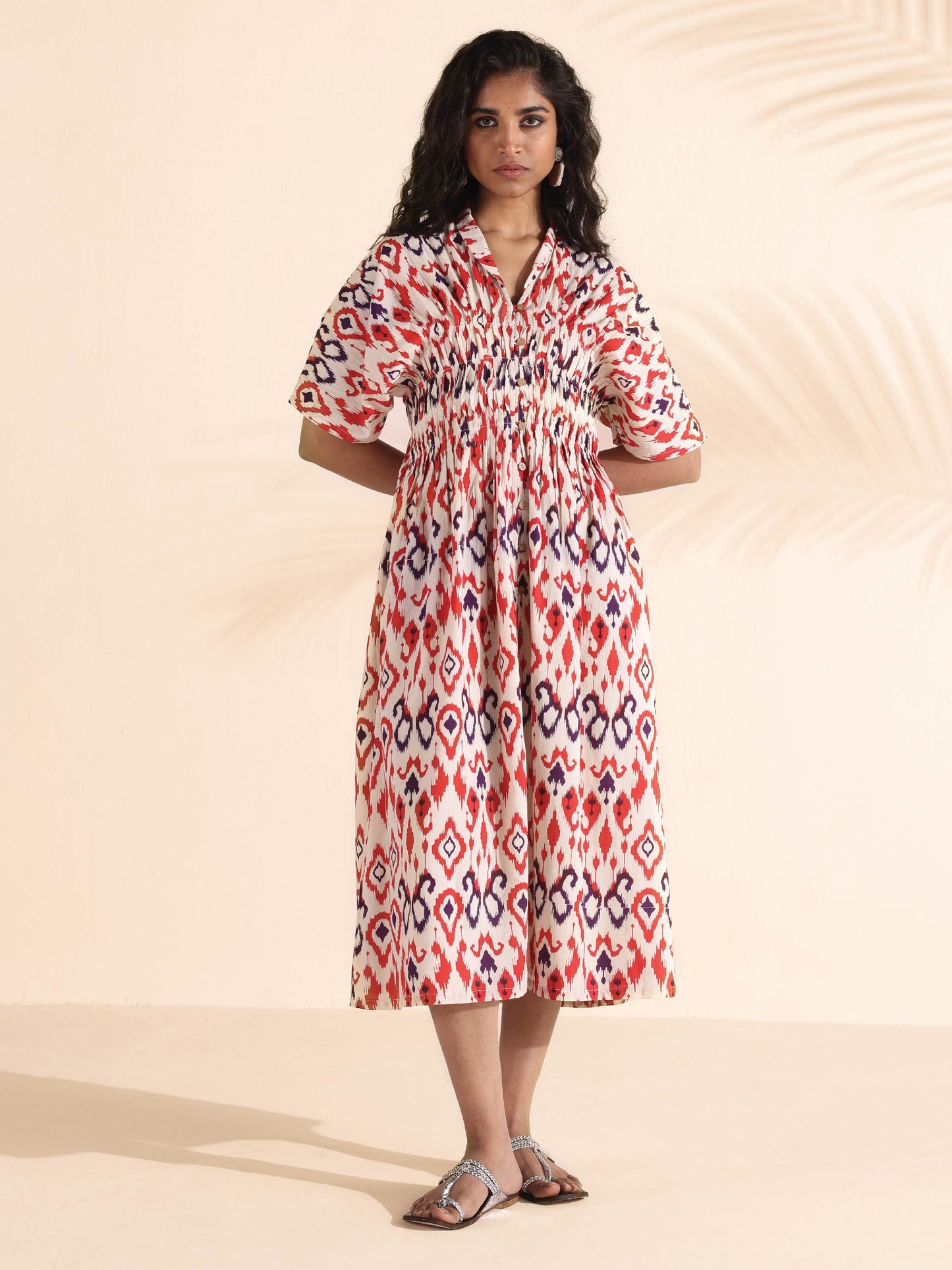 trueBrowns Carrot Cotton Ikat Dress