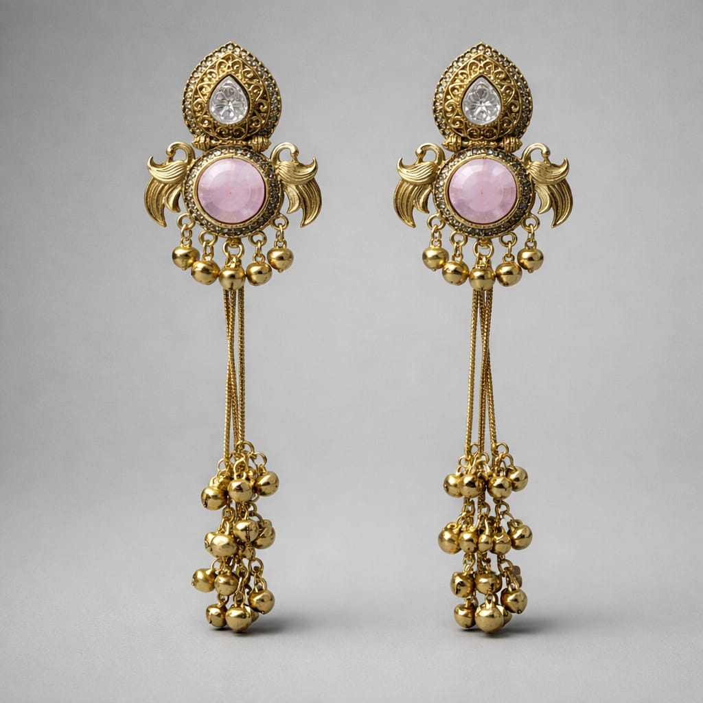 Empress Rose Filigree Tassel Earrings LP- 48Hr Delivery