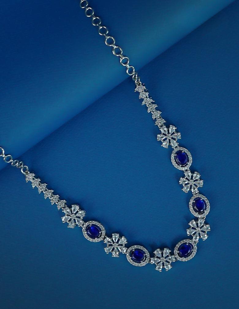 Silver Plated AD Stone Necklace