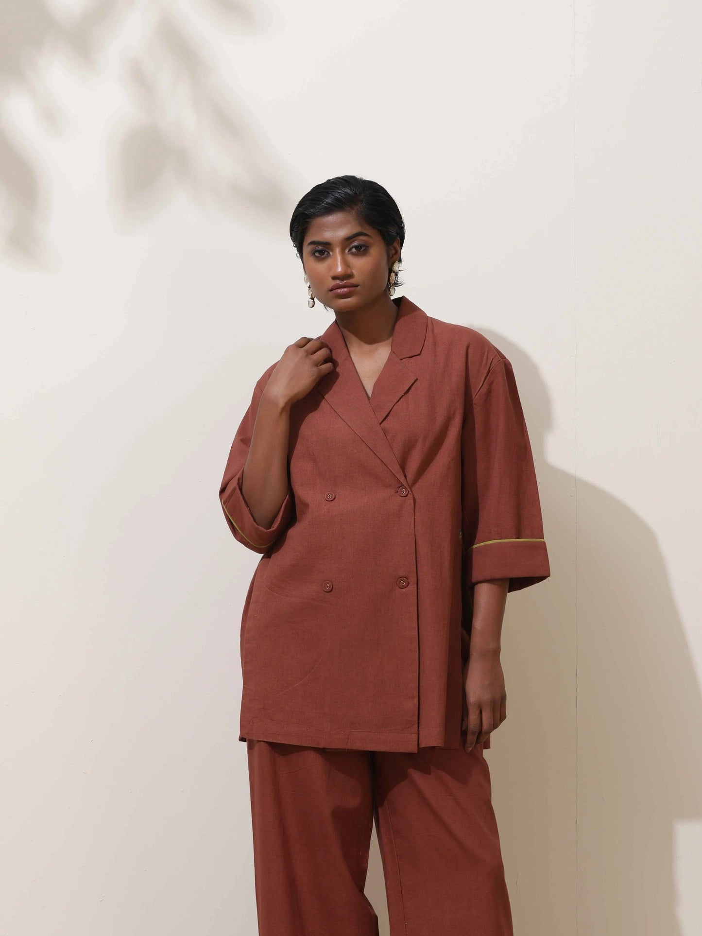 trueBrowns Brown Cotton Co-Ord Set