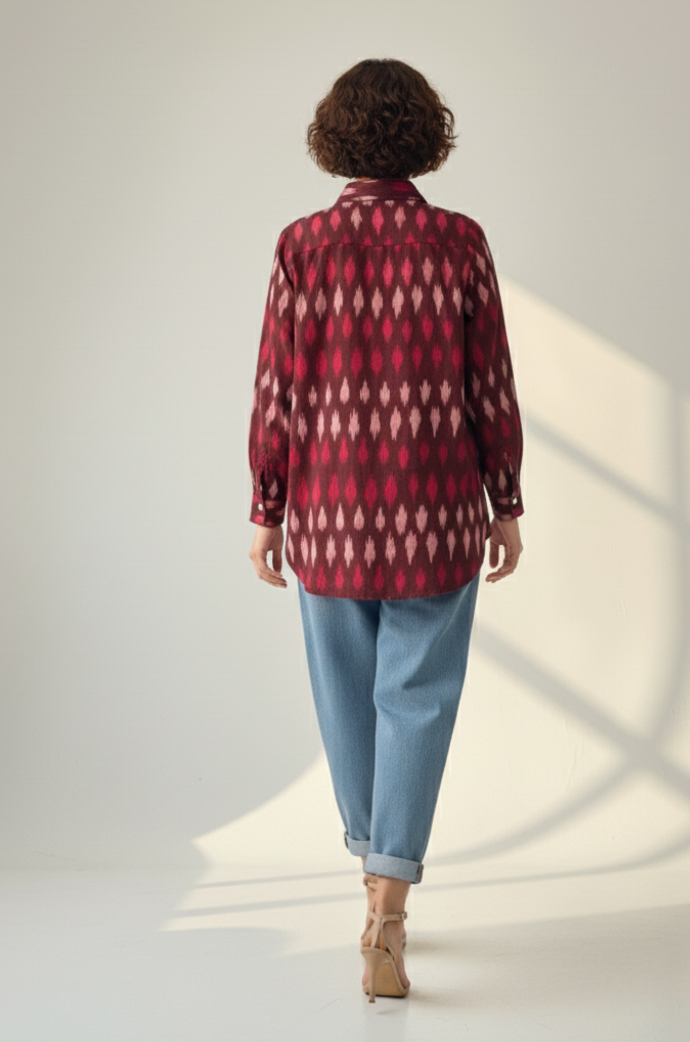 Maati Rustic Ikat Cotton Button Down Shirt