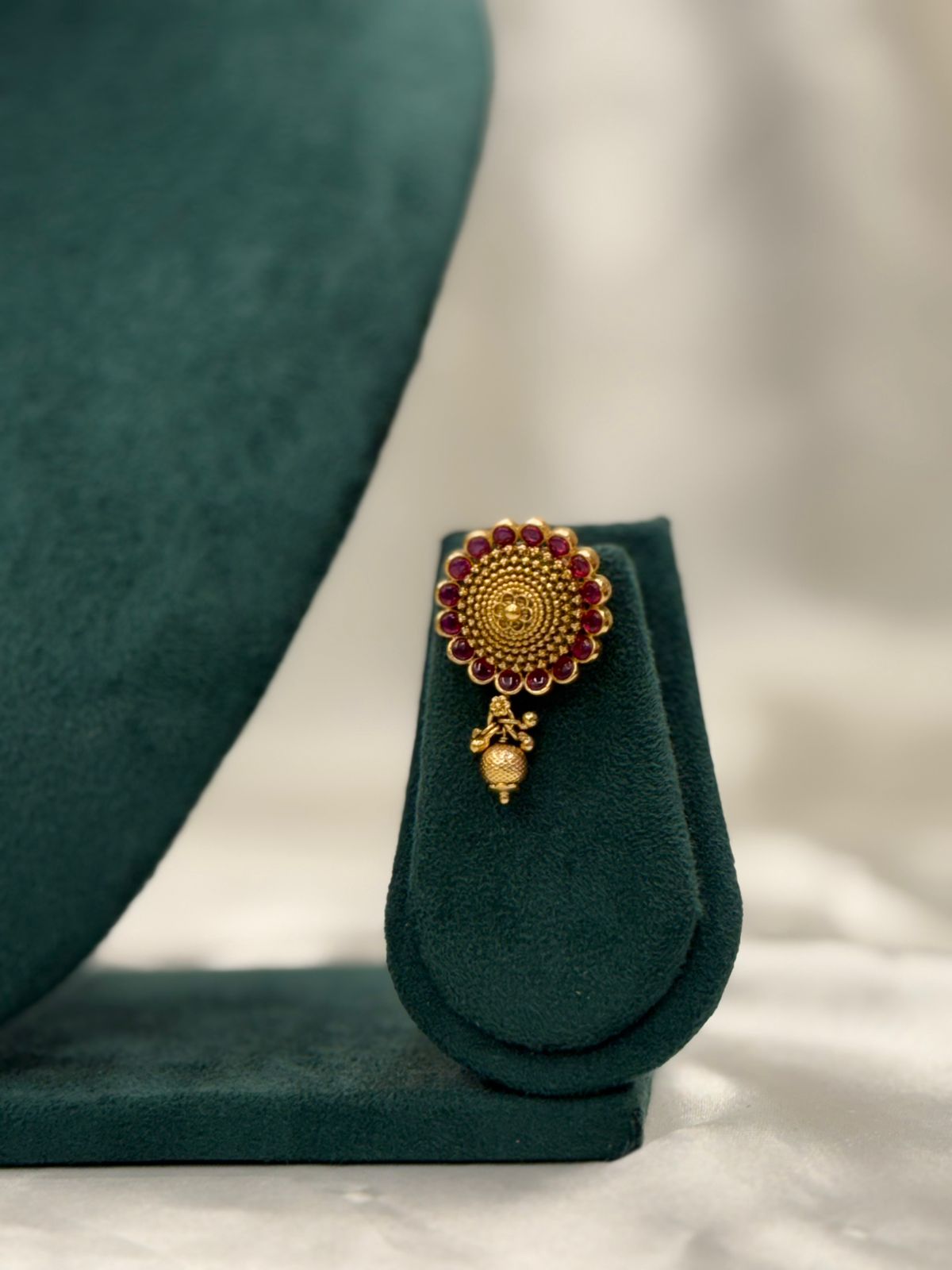 Antique Finish Premium Double Layered Long Chain with Pendant and Matching Earrings