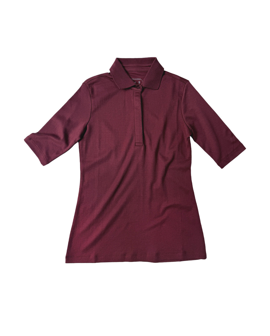 Athlos The Polo Wine Red Supima Top