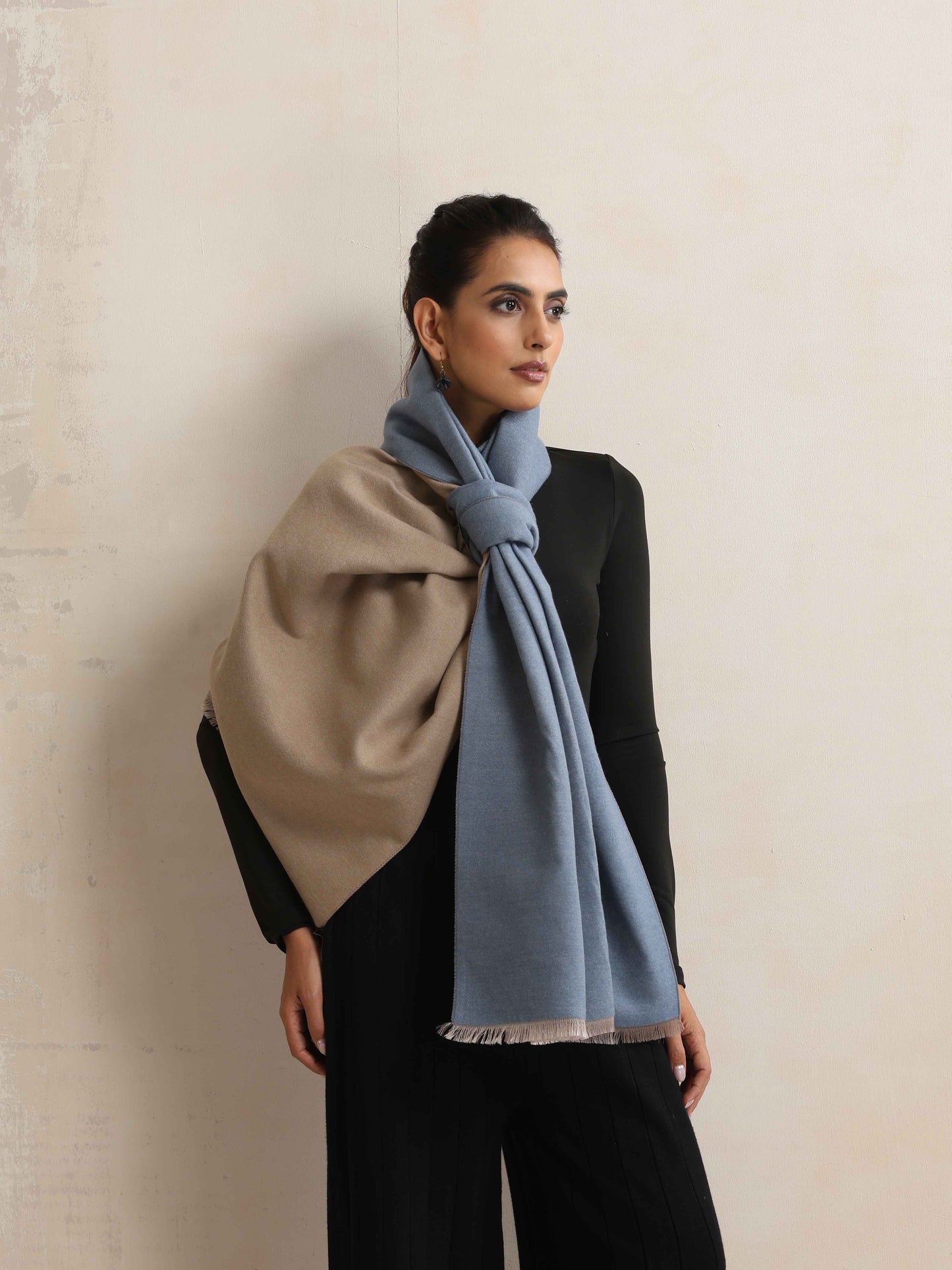 trueBrowns Blue Reversible Stole