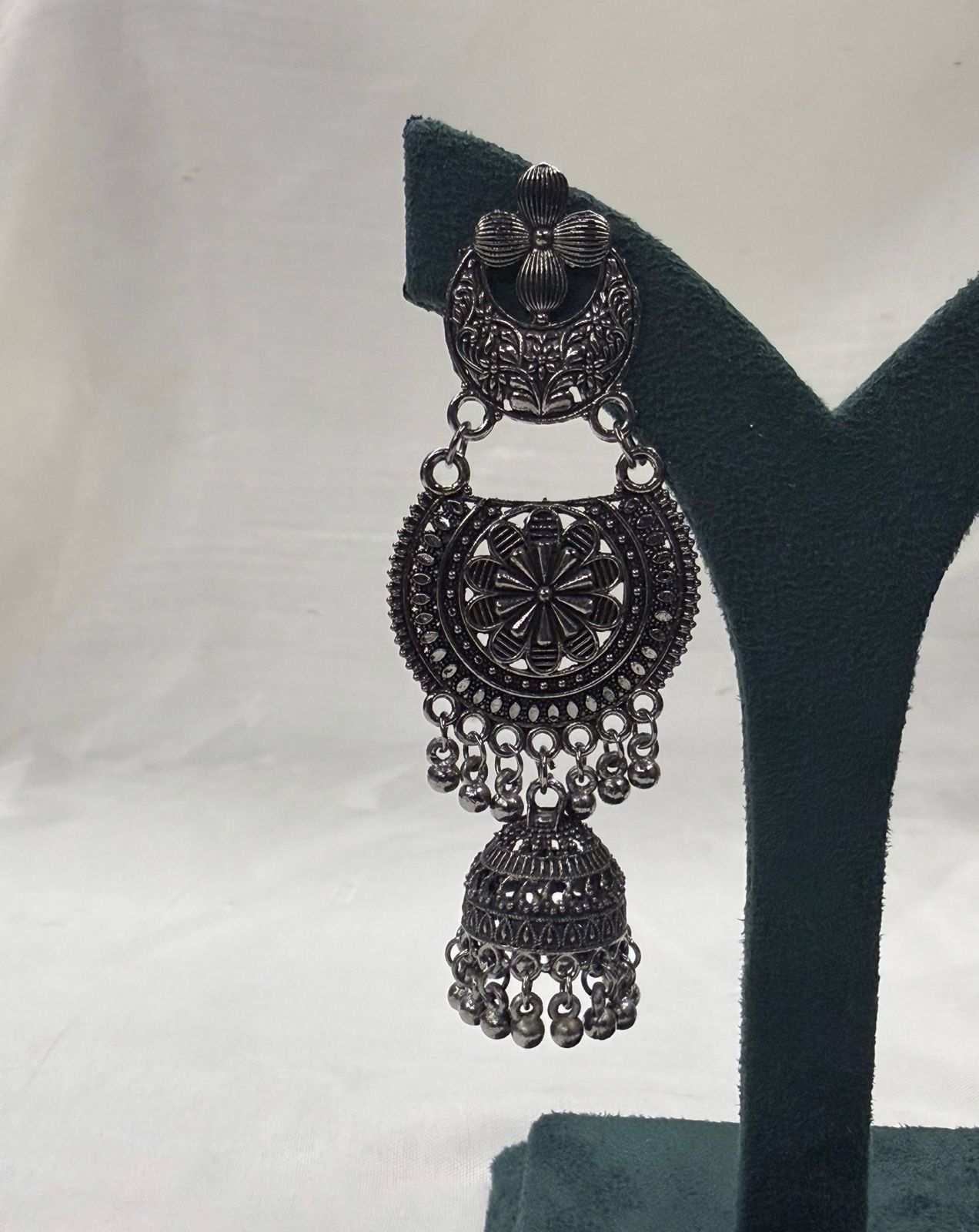 Vintage Black Metal Dangle Earrings