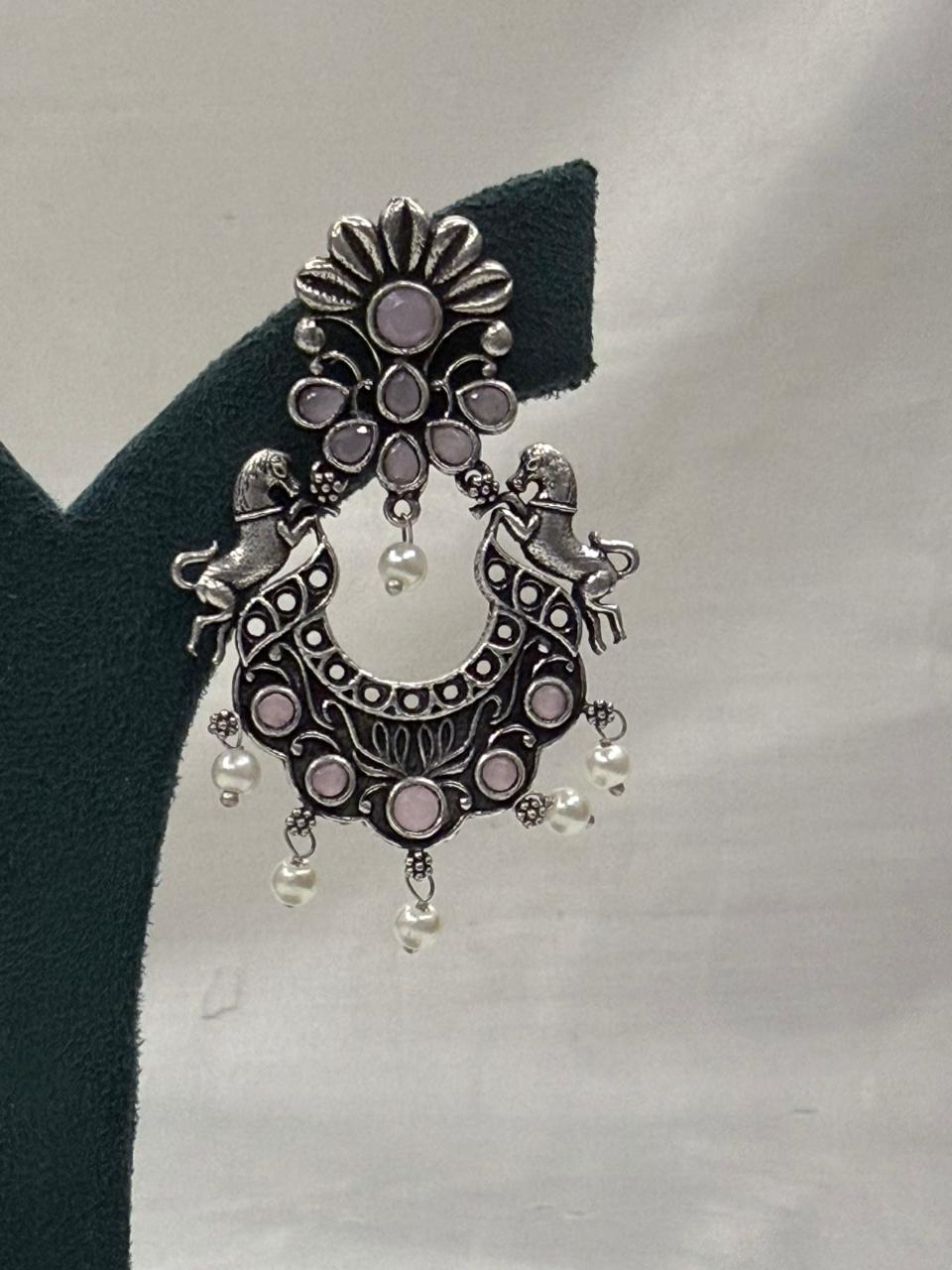 Oxidised Metal Hanging Earrings