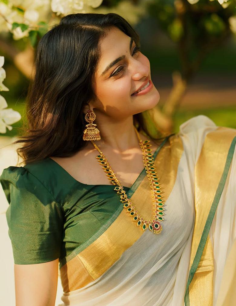 Gold tone Nagapadam Long Necklace Haram