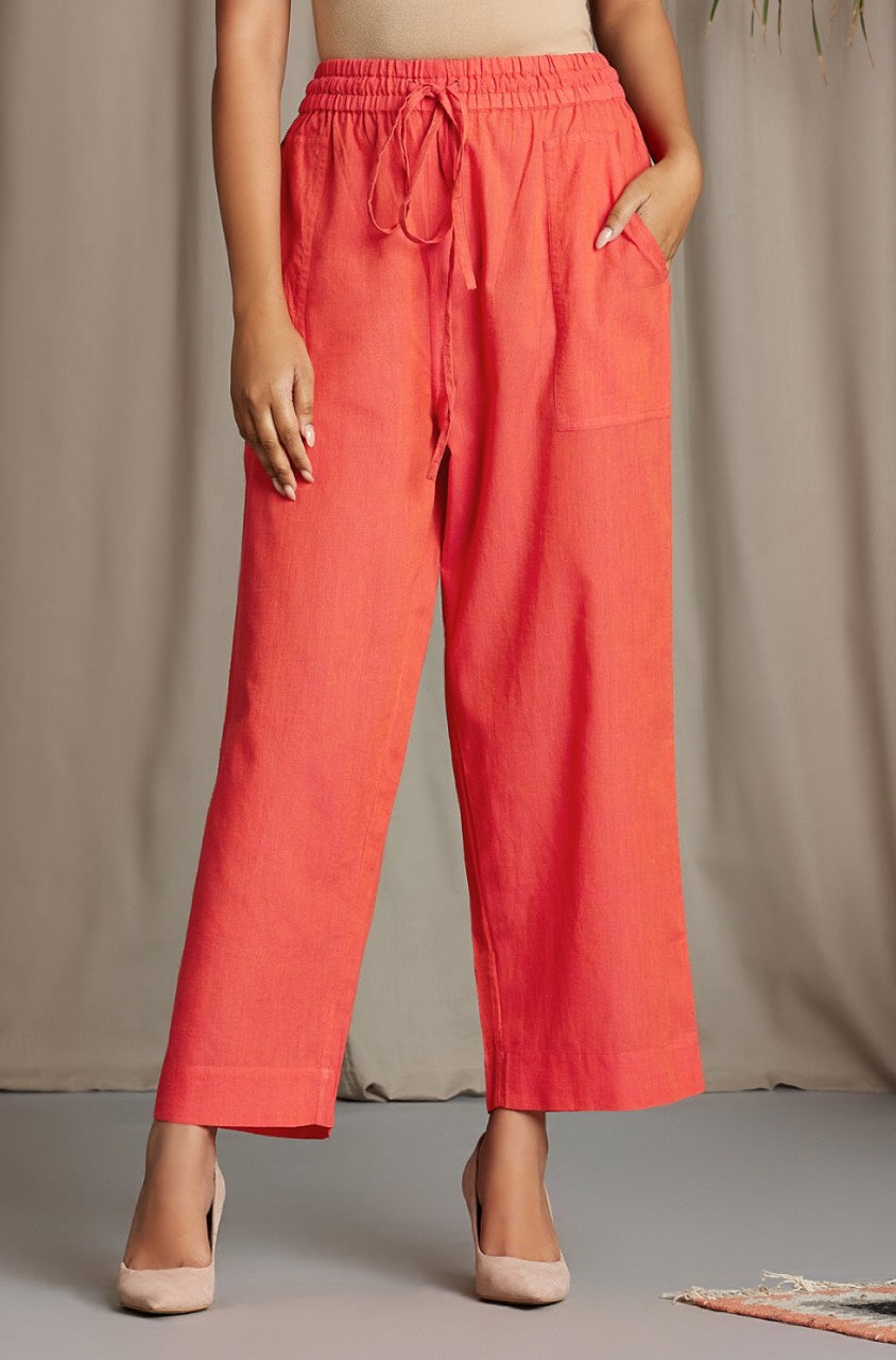 Maati Craft ELASTICATED MANGALGIRI PANTS - PEACH