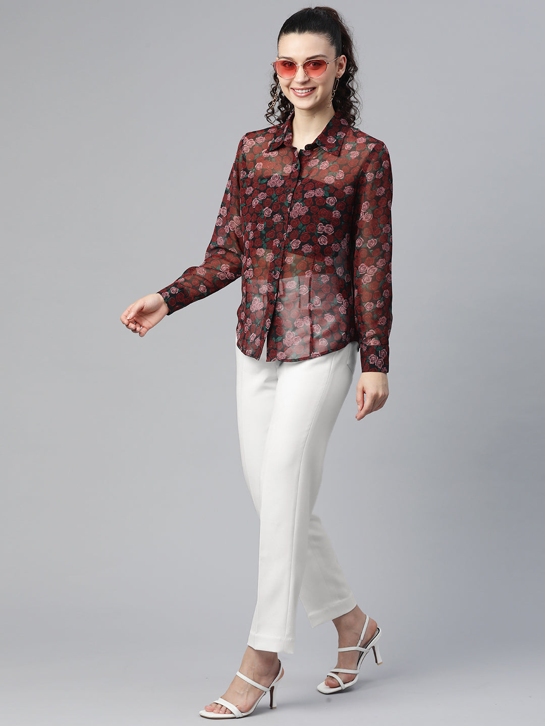 PowerSutra Regular Fit Mid Waist Stretch trouser- White