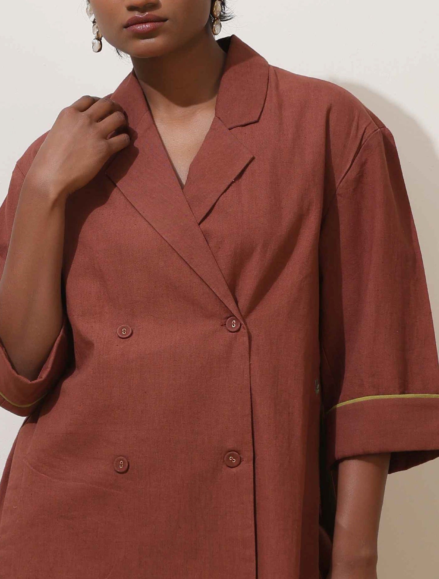 trueBrowns Brown Cotton Co-Ord Set