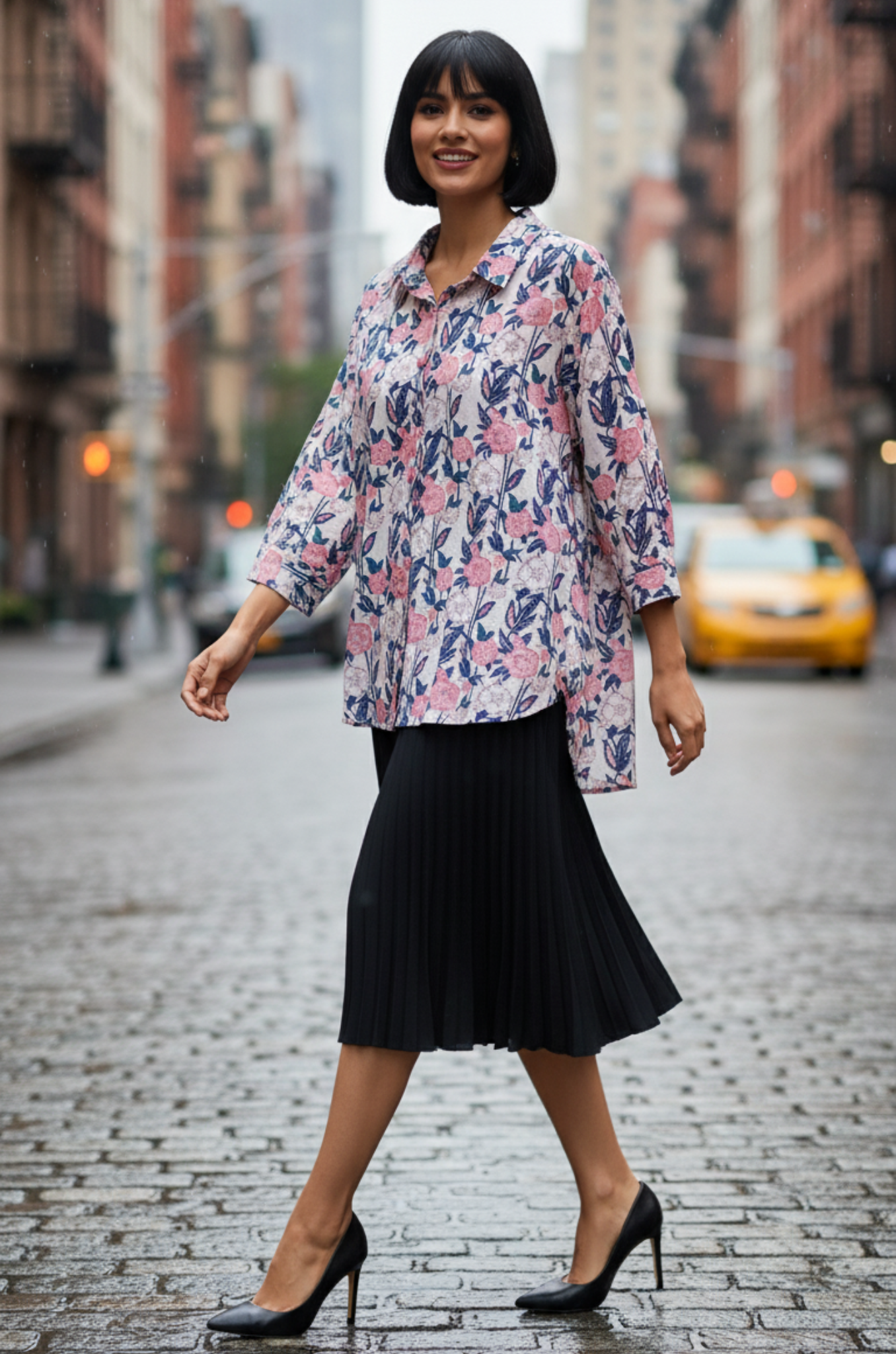 Maati Soft Blossom Handblock Printed Everyday Cotton Shirt