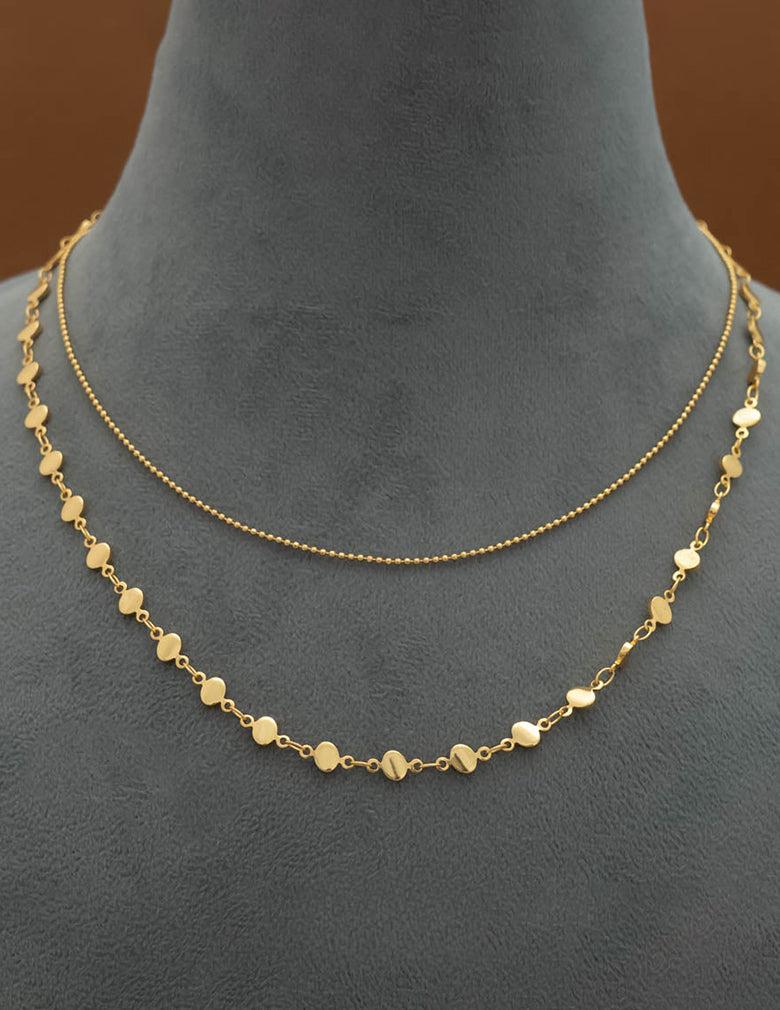 Anti Tarnish Dot Layered chain Necklace LP- 48Hr Delivery
