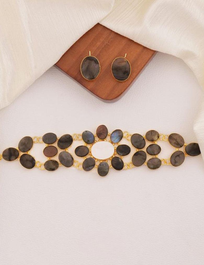 Natural Stone Necklace Set (color option)