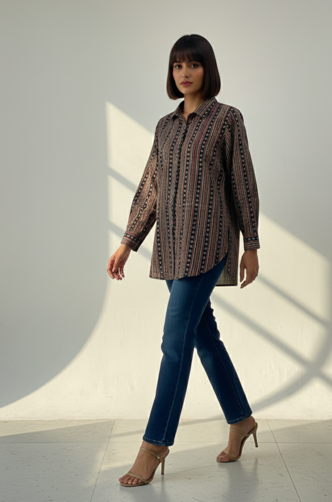 Maati Forest Mosaic Cotton Button Down Shirt