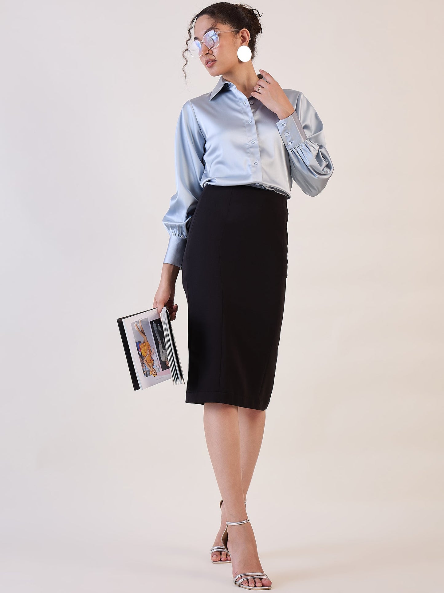 Stretch Pencil Skirt- Black