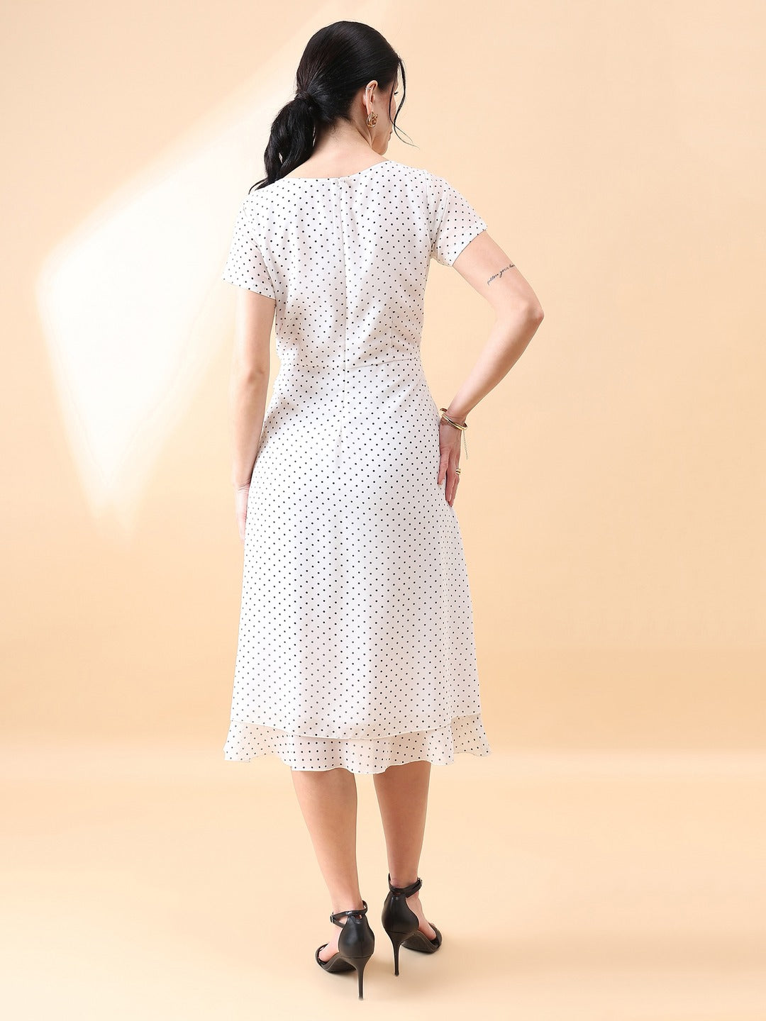 PowerSutra Polka Dot Dress- Black & White