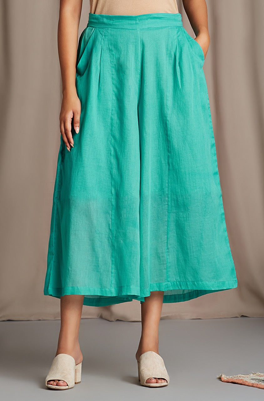 Maati Craft box pleated culotte - light blue