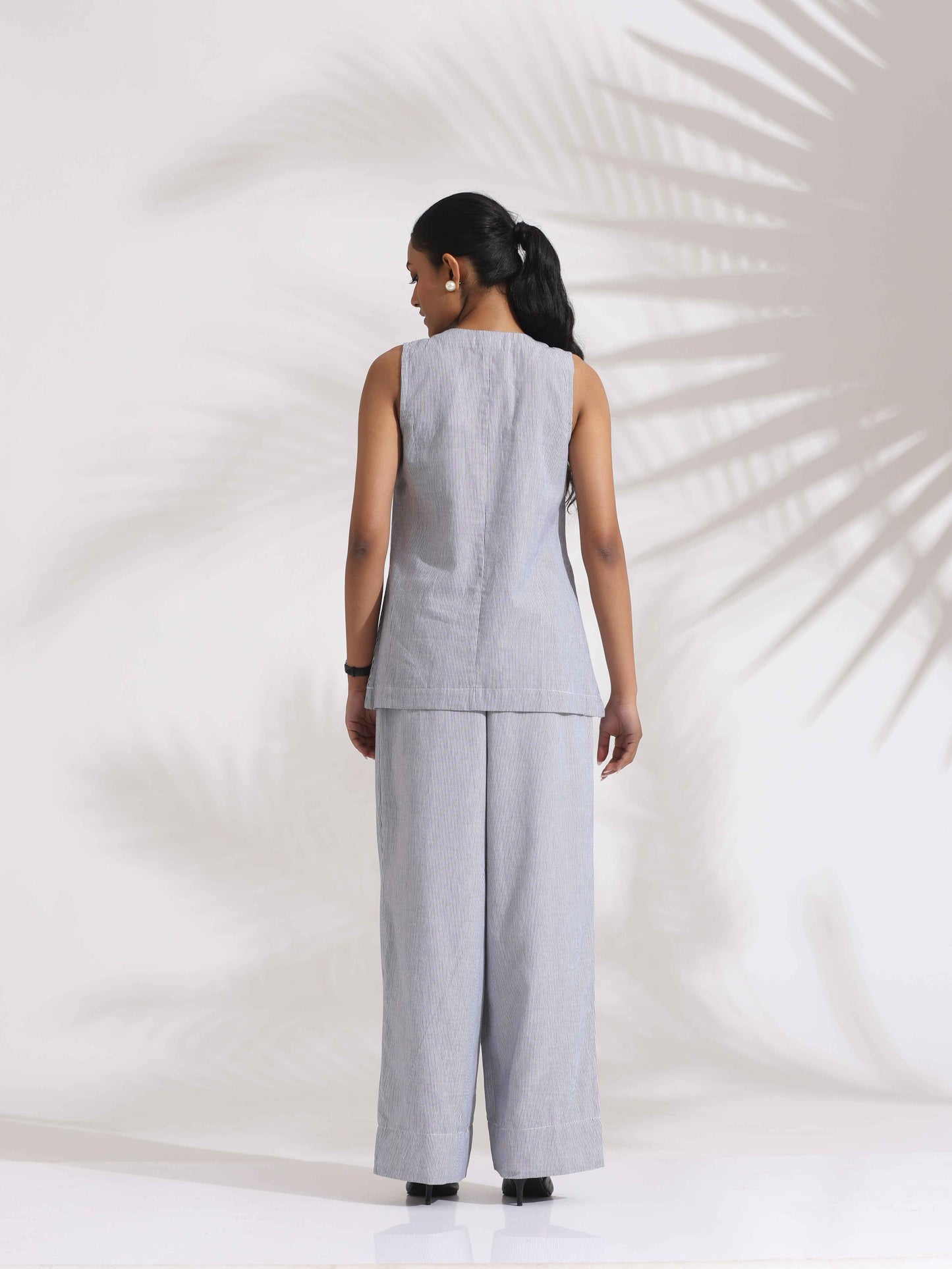 trueBrowns Grey Cotton Stripe Co-ord Set LP
