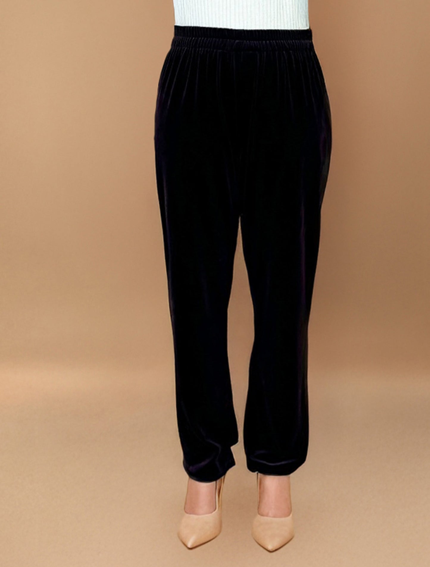 trueBrowns Purple Velvet Embroidered Co-ord Set