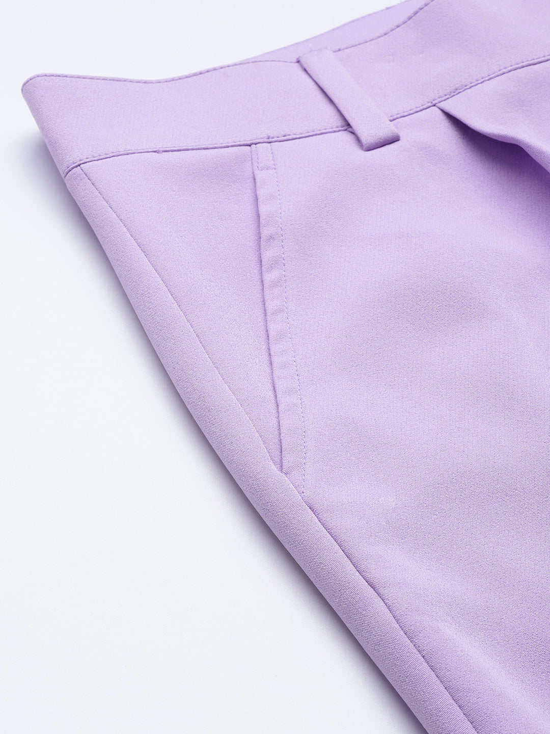 PowerSutra Comfort Fit Stretch Mid Waist Pleated Trouser - Lavender