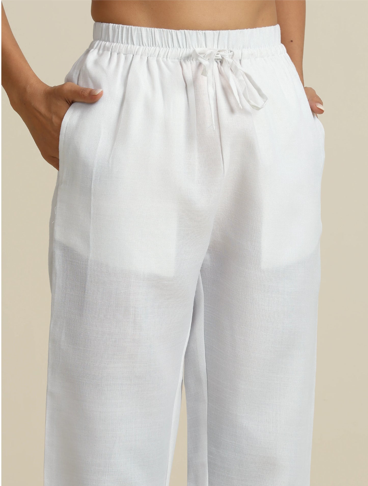trueBrowns White Cotton Blend Co-ord Set