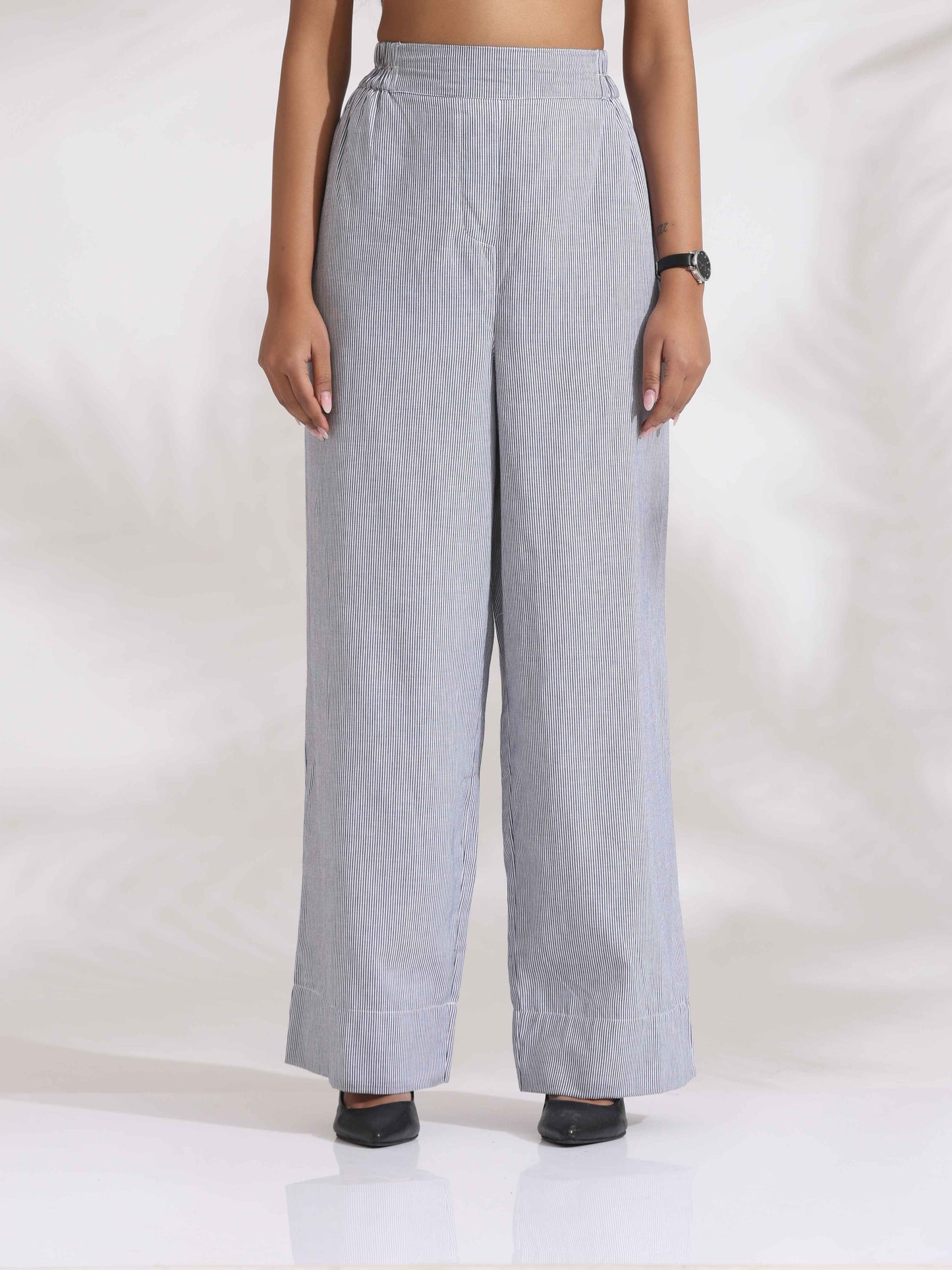 trueBrowns Grey Cotton Stripe Co-ord Set LP
