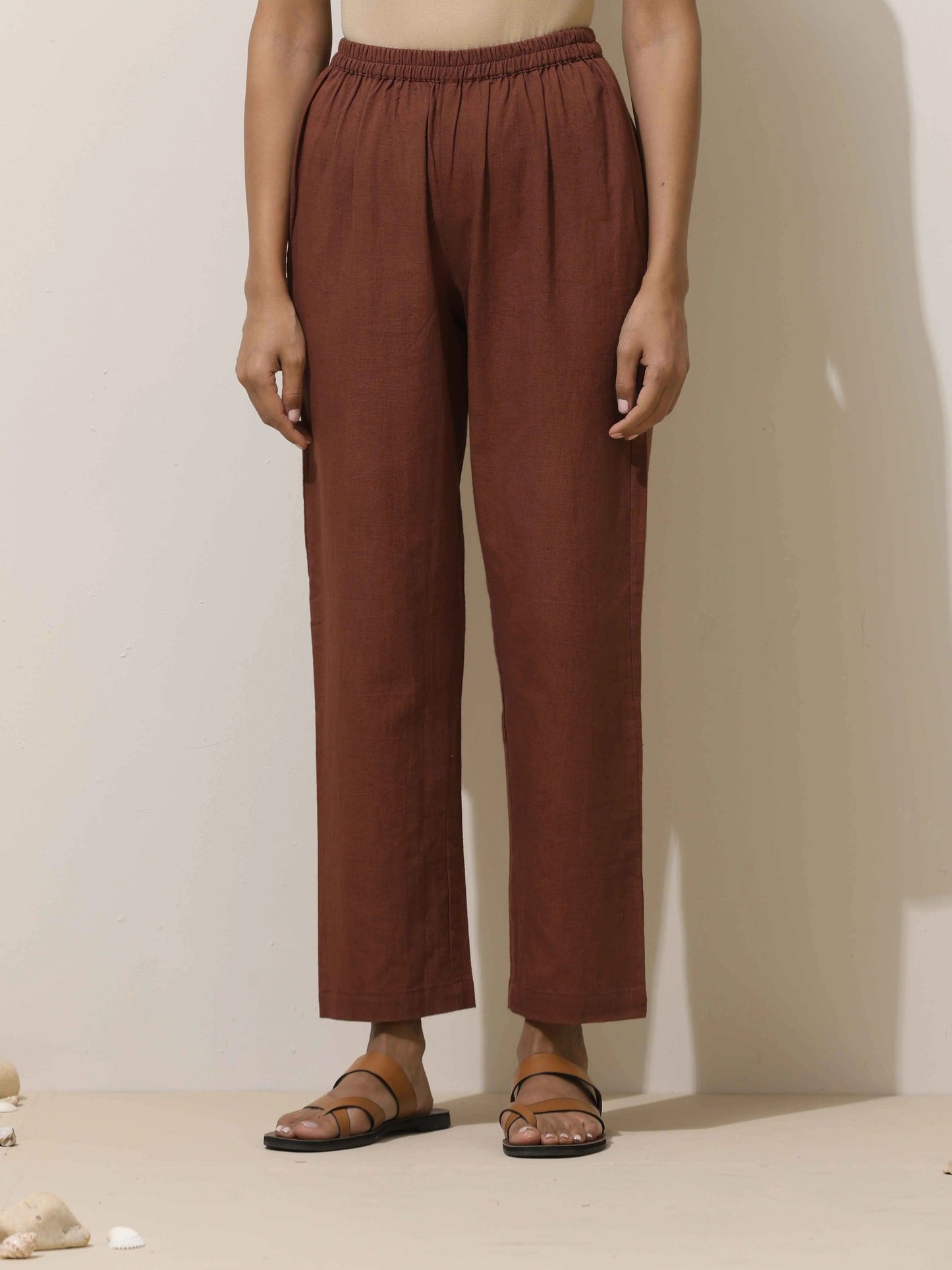 trueBrowns Brown Cotton Kurta Pant Set