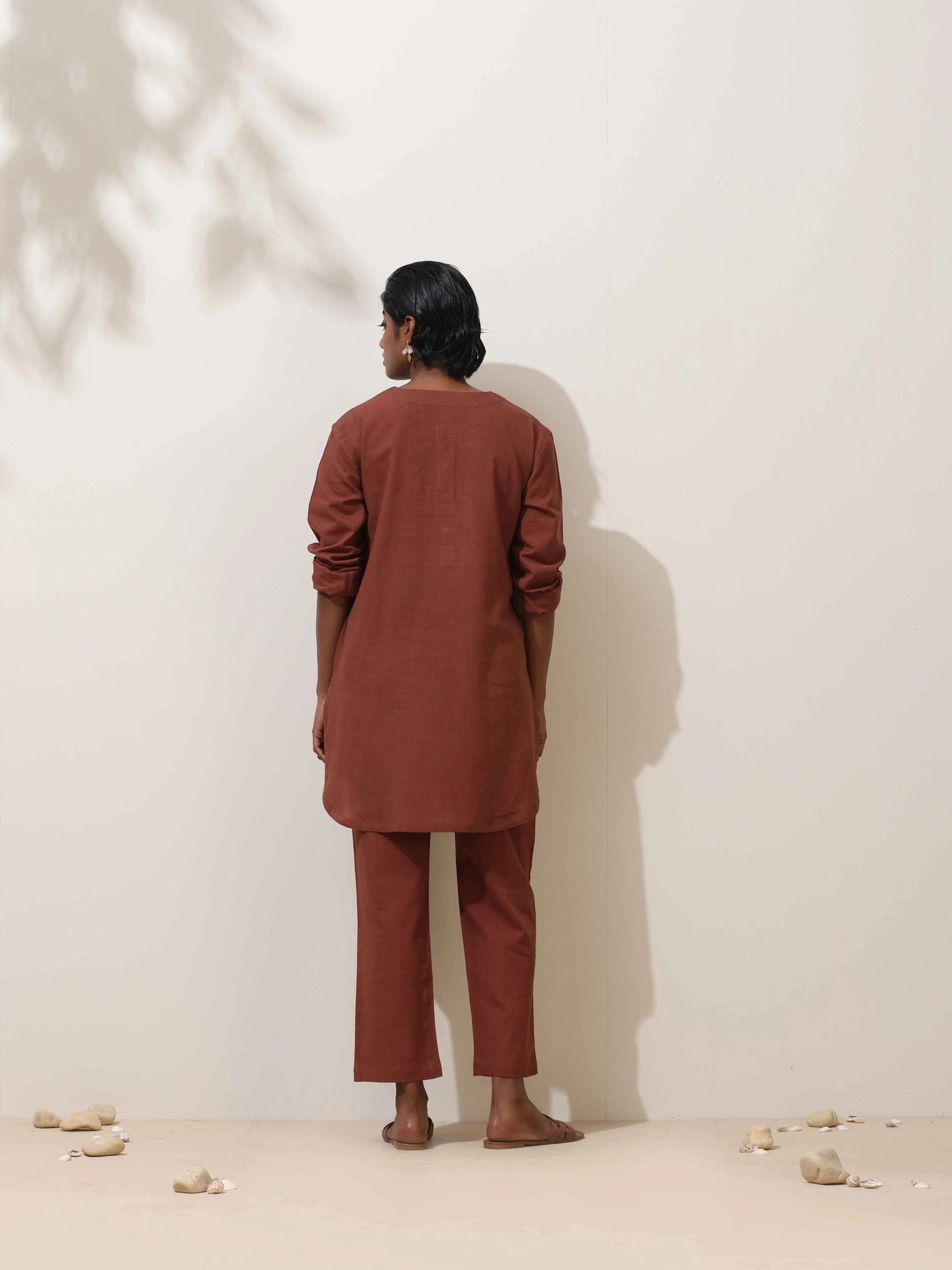 trueBrowns Brown Cotton Kurta Co-Ord Set