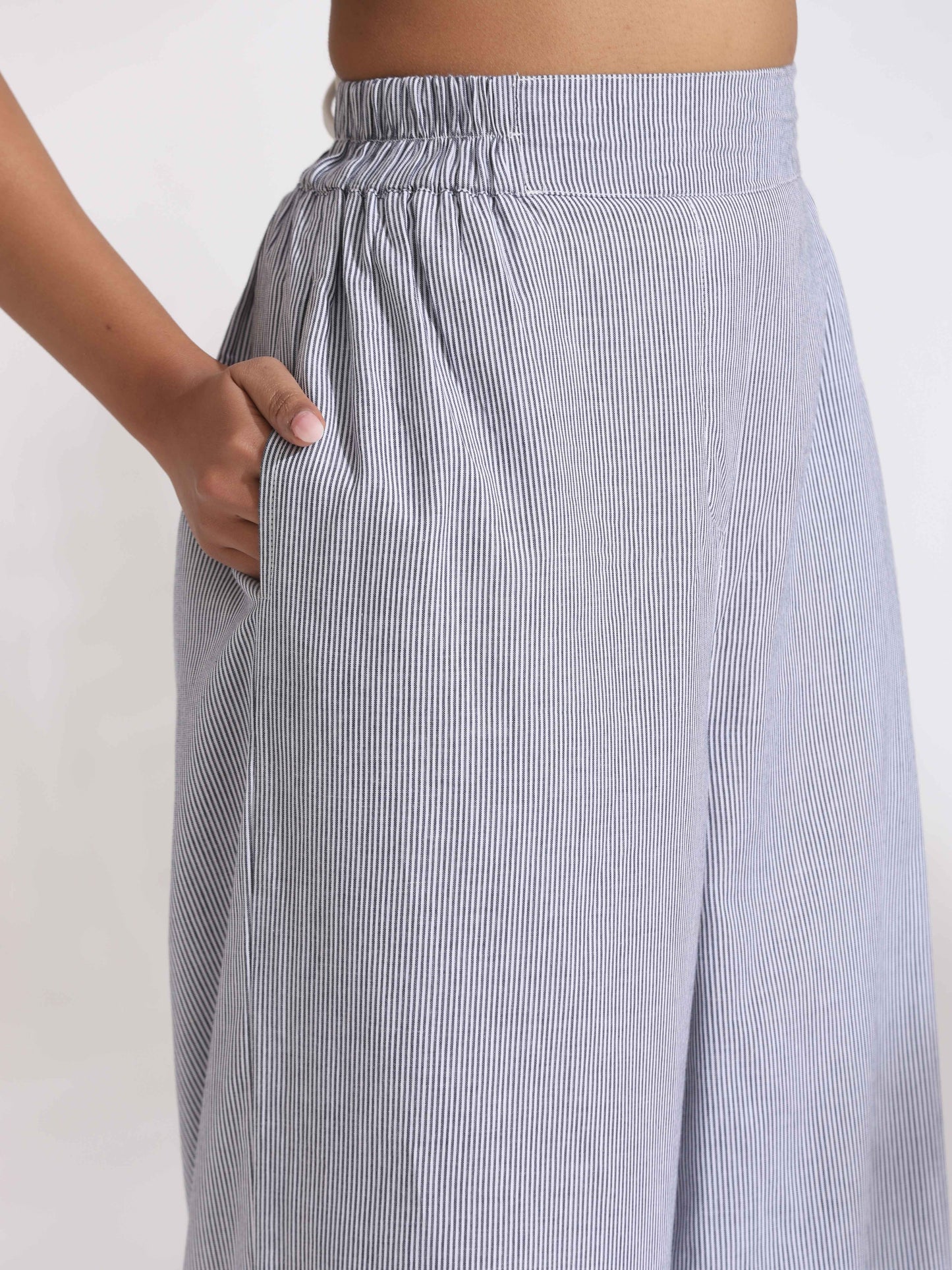 trueBrowns Grey Cotton Stripe Co-ord Set LP
