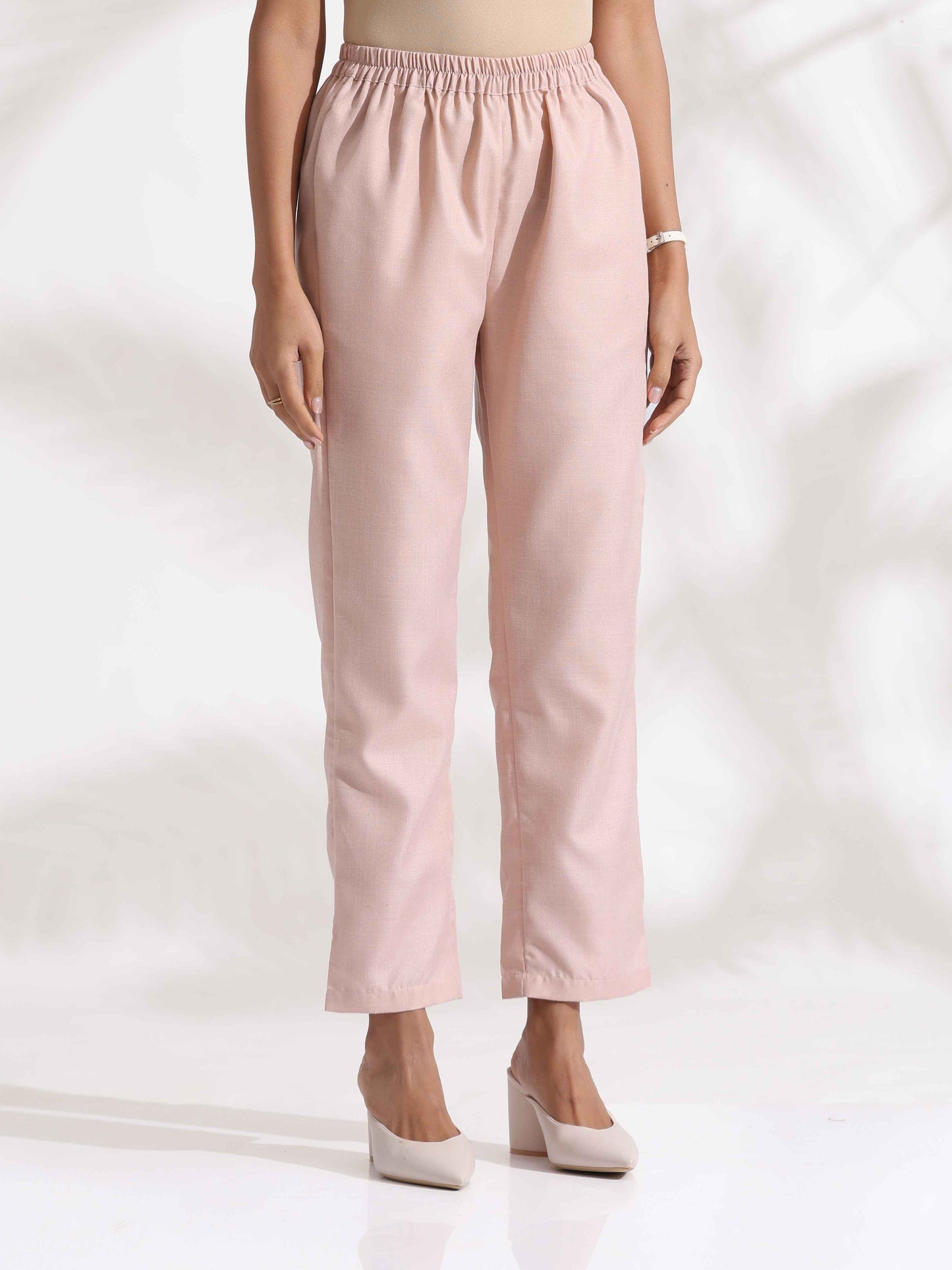 trueBrowns Light Pink Slub Co-ord Set