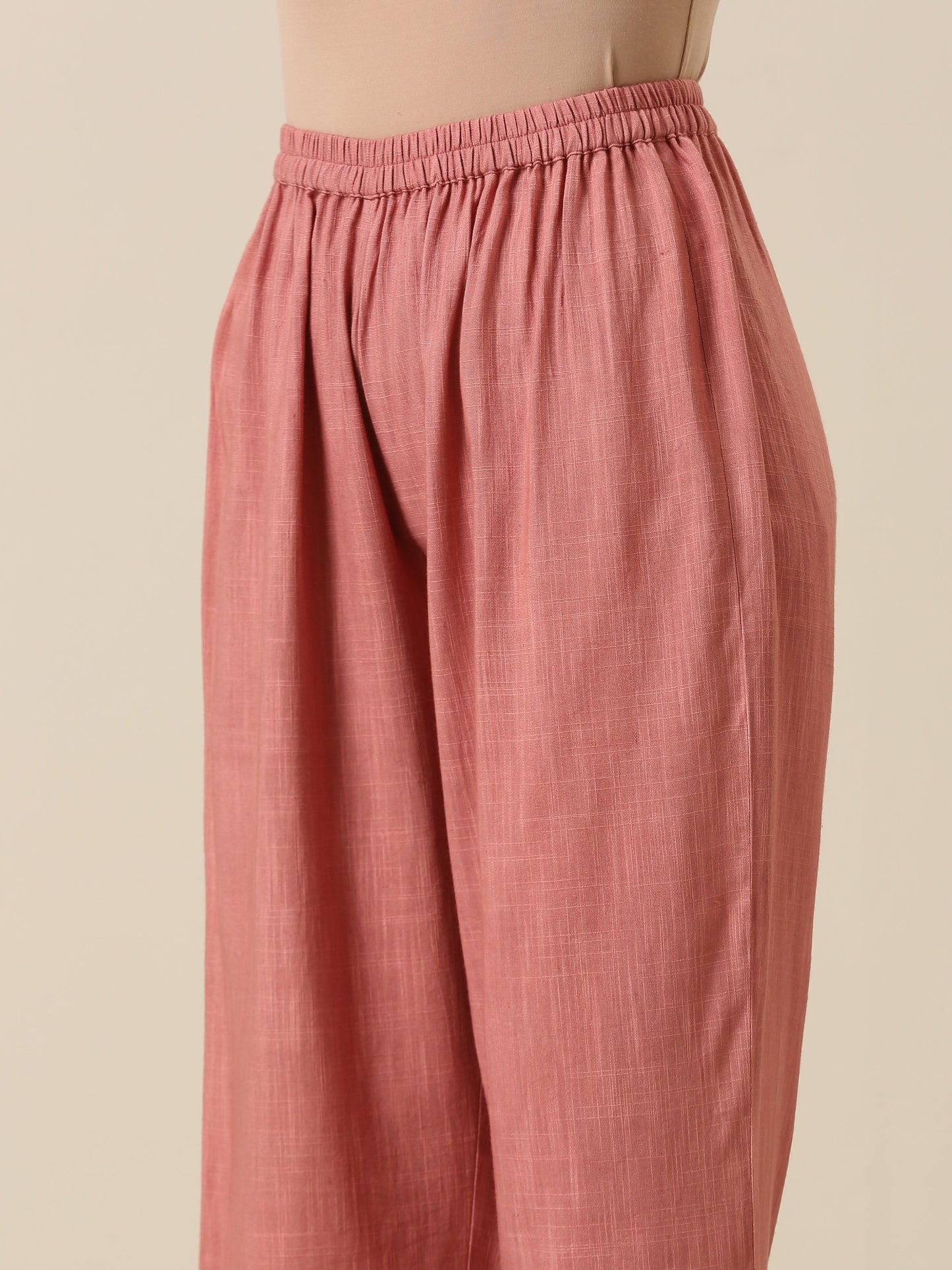 Light Mauve Slub Textured Sleeveless Short Co-Ord Set
