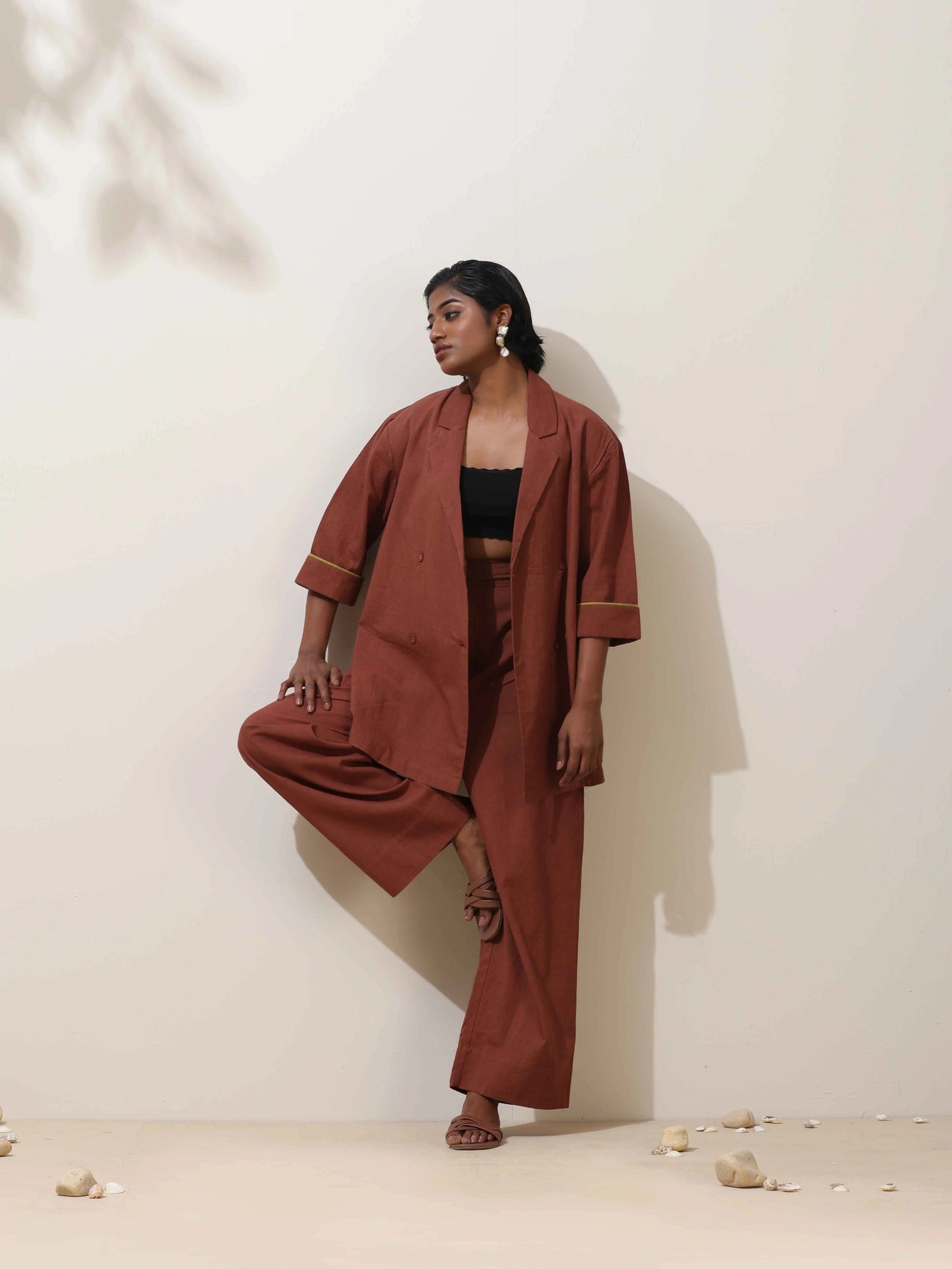 trueBrowns Brown Cotton Co-Ord Set
