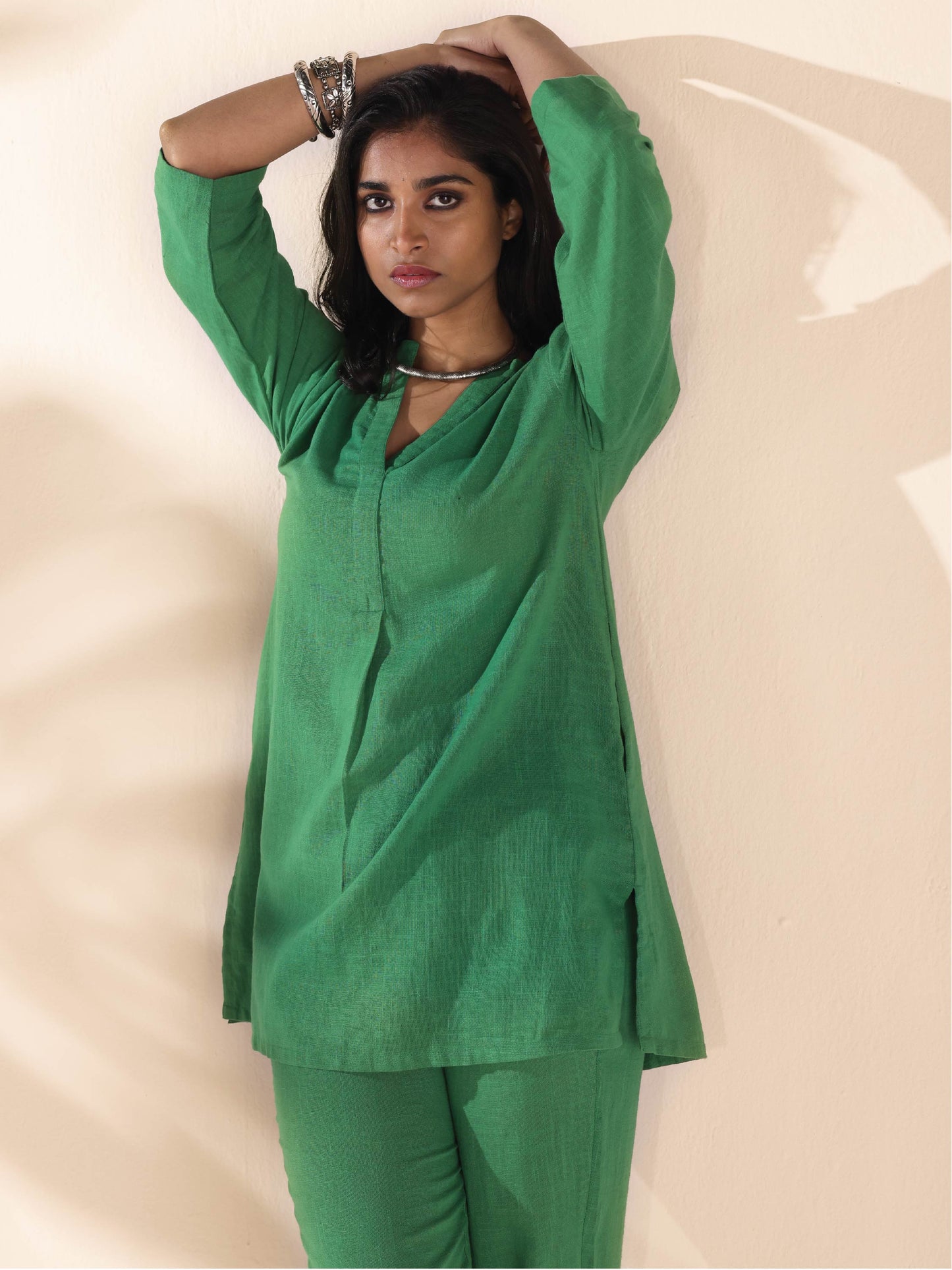 trueBrowns Green Cotton Relaxed Co-ord Set LP