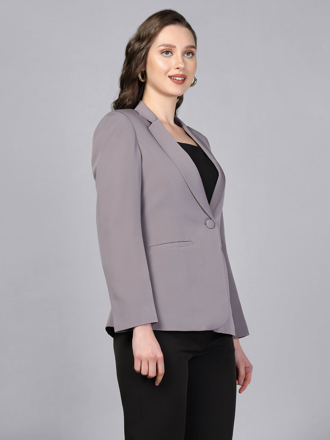PowerSutra Notch Collar Stretch blazer- Grey