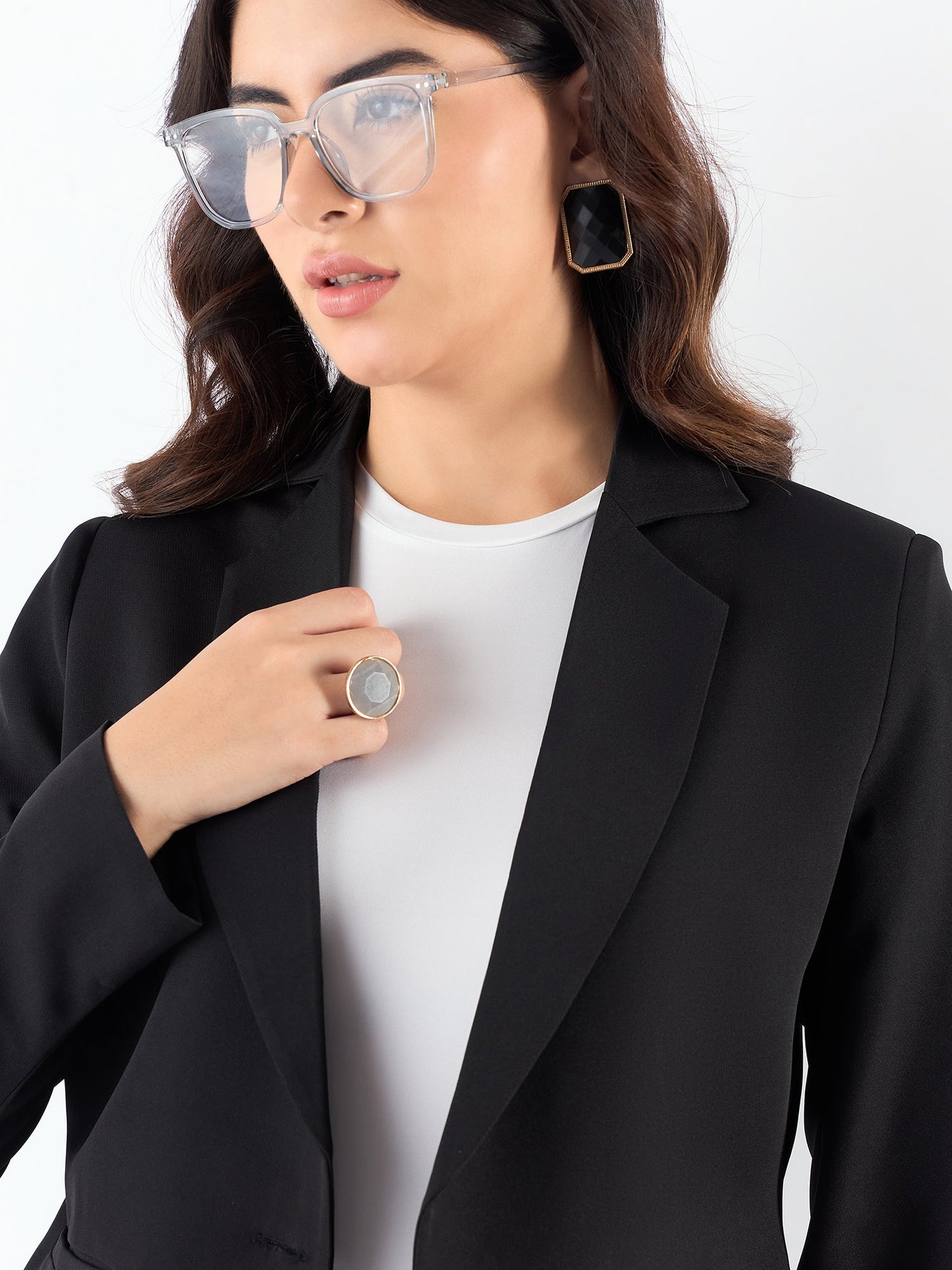 PowerSutra Chic Black Asymmetric Blazer