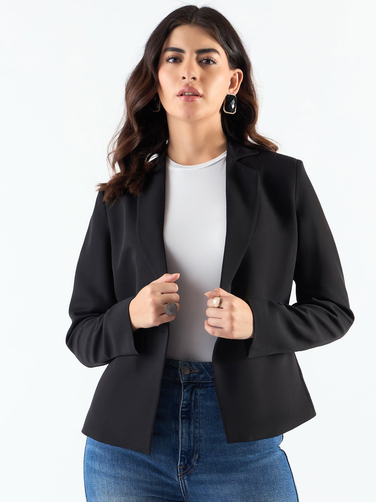 PowerSutra Chic Black Asymmetric Blazer