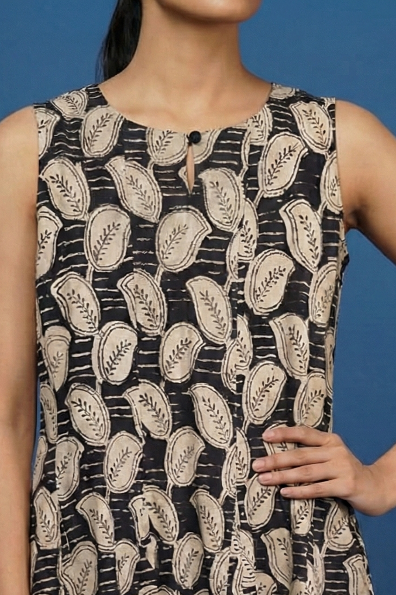 Maati Black Leafplay Long Sleeveless Dress