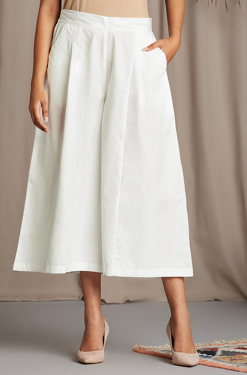 Maati Craft box pleated culotte - pristine white