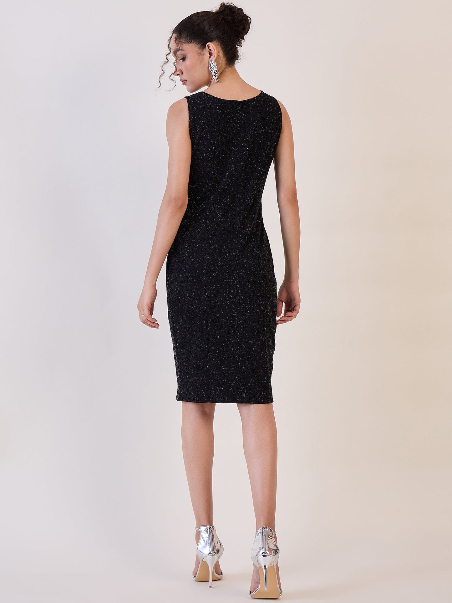 PowerSutra Black Shimmer Sheath Dress